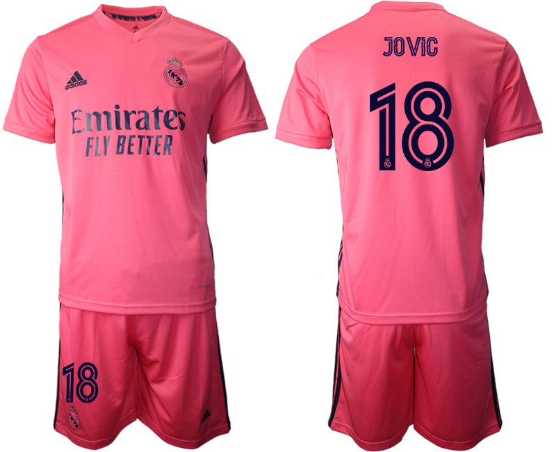 Men 2020-2021 club Real Madrid away #18 pink Soccer Jerseys->real madrid jersey->Soccer Club Jersey